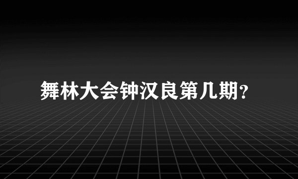 舞林大会钟汉良第几期？