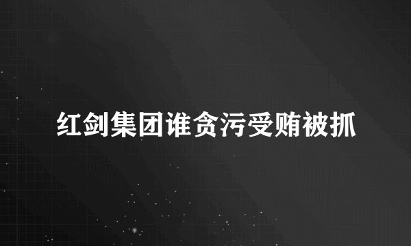 红剑集团谁贪污受贿被抓