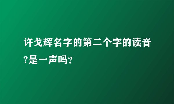 许戈辉名字的第二个字的读音?是一声吗?