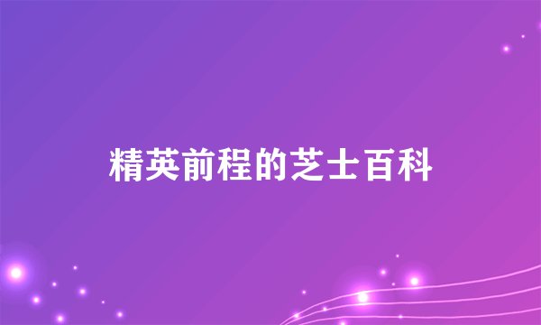 精英前程的芝士百科