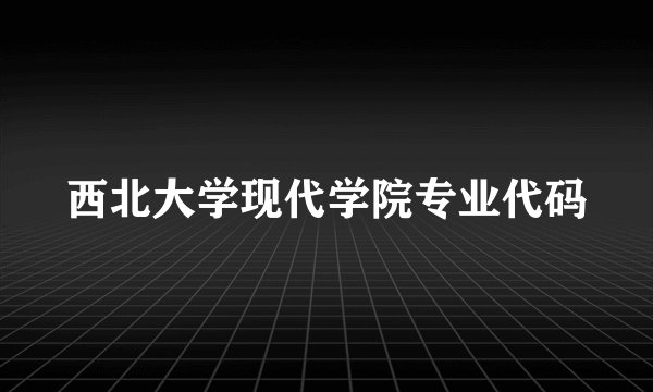 西北大学现代学院专业代码