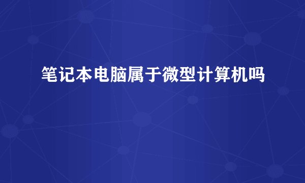 笔记本电脑属于微型计算机吗﹖