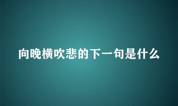 向晚横吹悲的下一句是什么