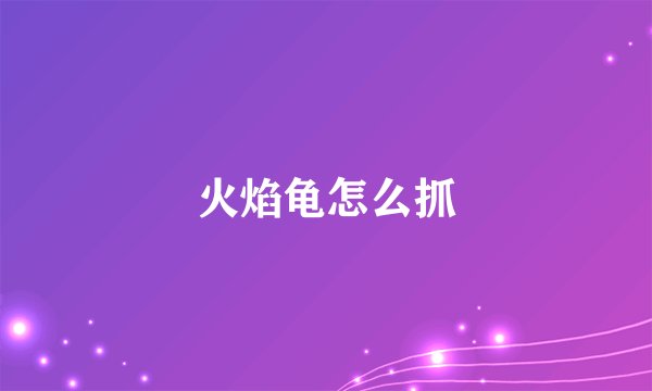 火焰龟怎么抓