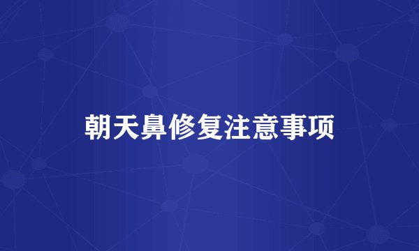 朝天鼻修复注意事项