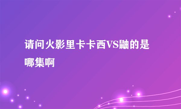 请问火影里卡卡西VS鼬的是哪集啊