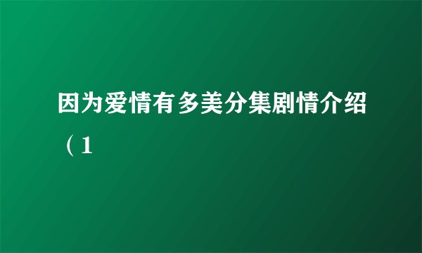 因为爱情有多美分集剧情介绍（1