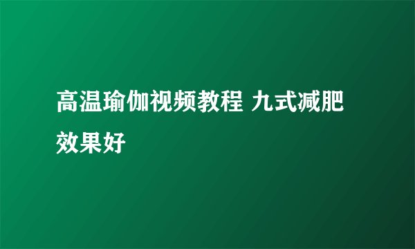 高温瑜伽视频教程 九式减肥效果好