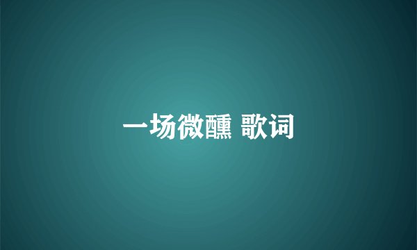 一场微醺 歌词