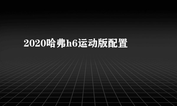 2020哈弗h6运动版配置