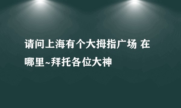 请问上海有个大拇指广场 在哪里~拜托各位大神