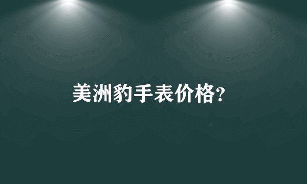 美洲豹手表价格？