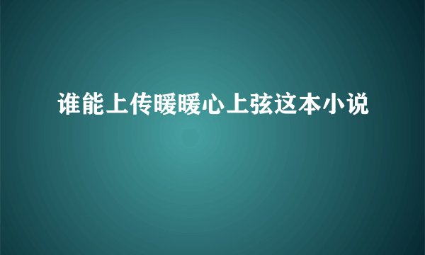 谁能上传暖暖心上弦这本小说