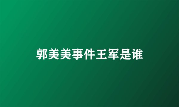 郭美美事件王军是谁
