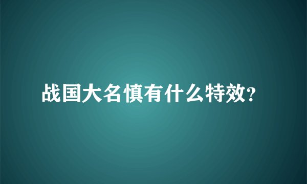 战国大名慎有什么特效？