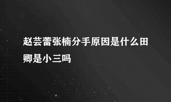 赵芸蕾张楠分手原因是什么田卿是小三吗