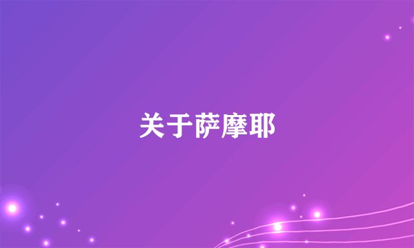 关于萨摩耶