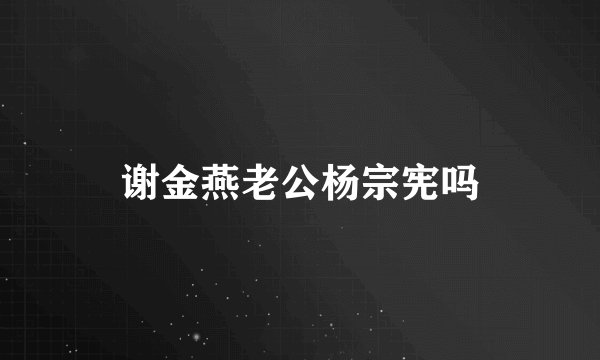 谢金燕老公杨宗宪吗