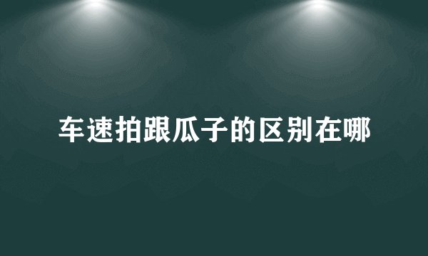 车速拍跟瓜子的区别在哪