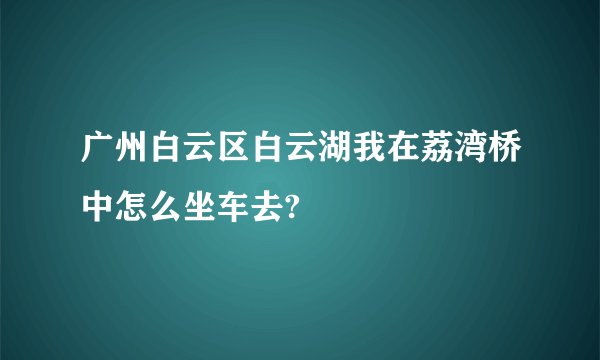 广州白云区白云湖我在荔湾桥中怎么坐车去?