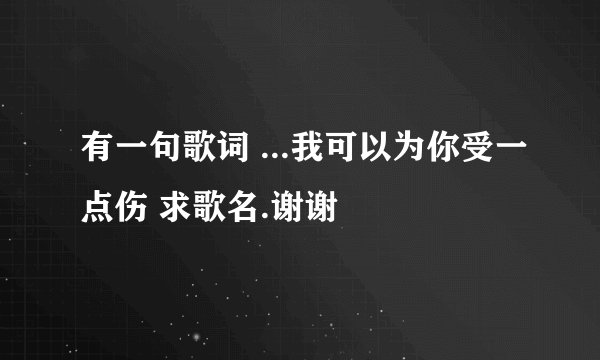 有一句歌词 ...我可以为你受一点伤 求歌名.谢谢