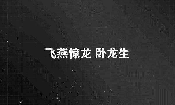 飞燕惊龙 卧龙生