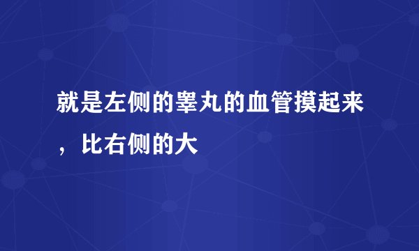 就是左侧的睾丸的血管摸起来，比右侧的大