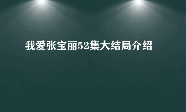 我爱张宝丽52集大结局介绍