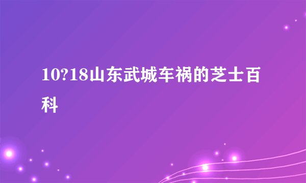 10?18山东武城车祸的芝士百科