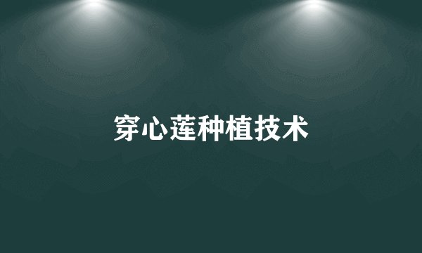 穿心莲种植技术
