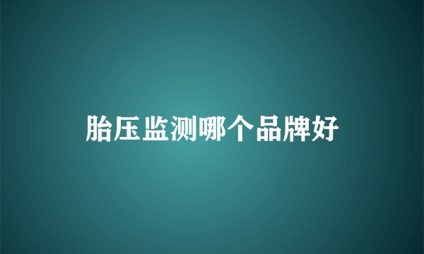 胎压监测哪个品牌好