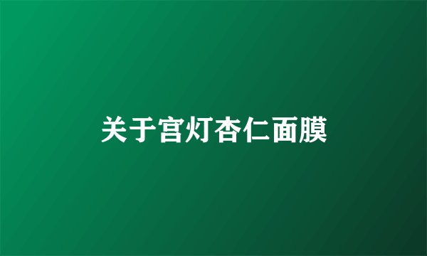 关于宫灯杏仁面膜