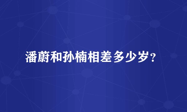潘蔚和孙楠相差多少岁？