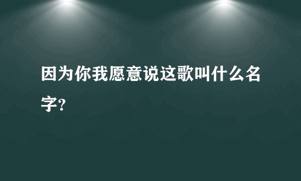 因为你我愿意说这歌叫什么名字？