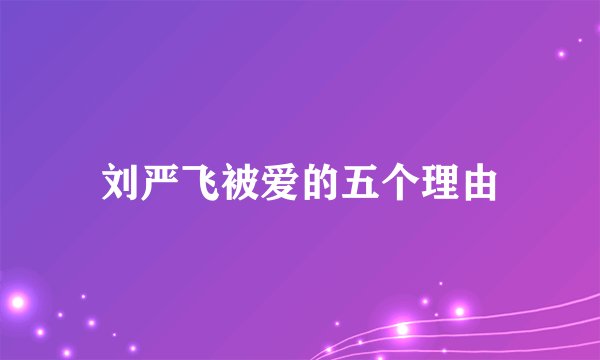 刘严飞被爱的五个理由