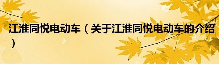 江淮同悦电动车（关于江淮同悦电动车的介绍）