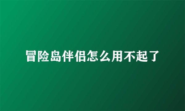冒险岛伴侣怎么用不起了