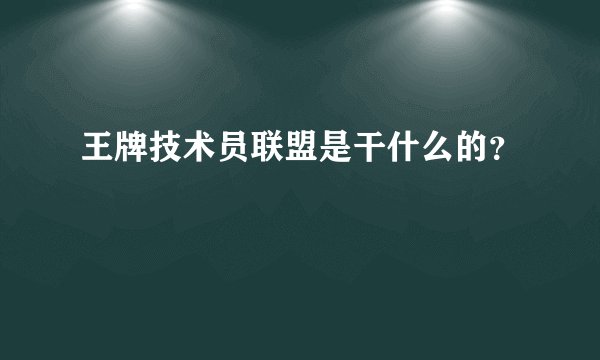 王牌技术员联盟是干什么的？