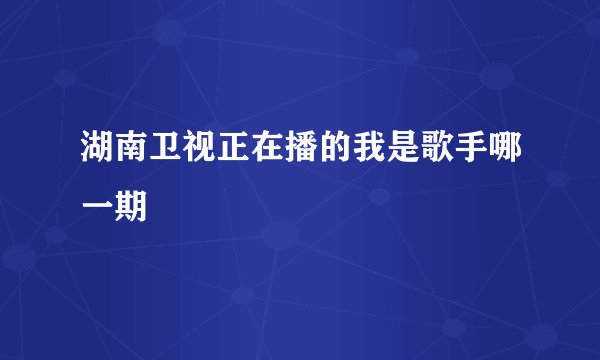 湖南卫视正在播的我是歌手哪一期