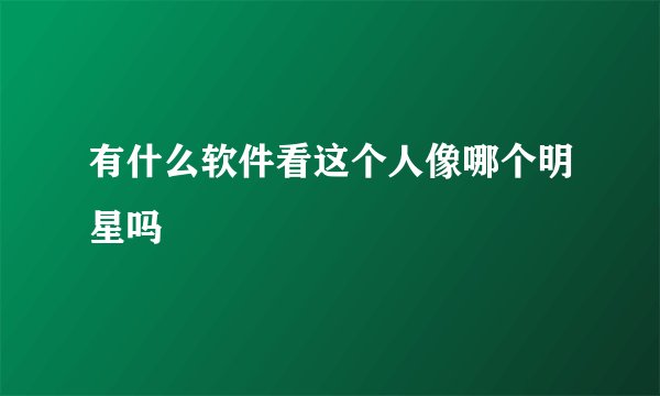 有什么软件看这个人像哪个明星吗