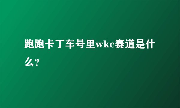 跑跑卡丁车号里wkc赛道是什么？