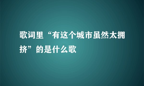 歌词里“有这个城市虽然太拥挤”的是什么歌