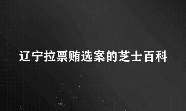 辽宁拉票贿选案的芝士百科