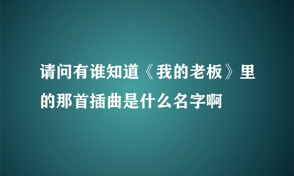 请问有谁知道《我的老板》里的那首插曲是什么名字啊