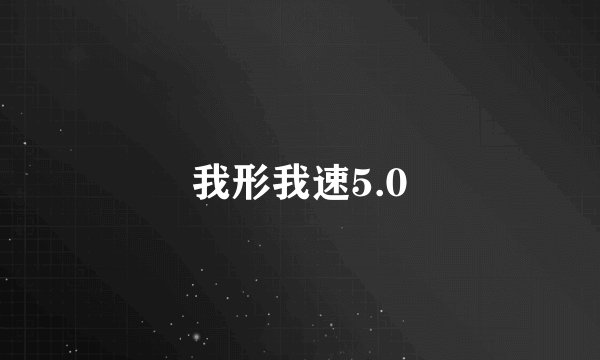 我形我速5.0