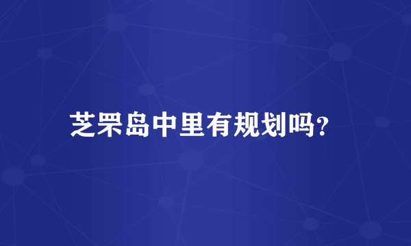 芝罘岛中里有规划吗？