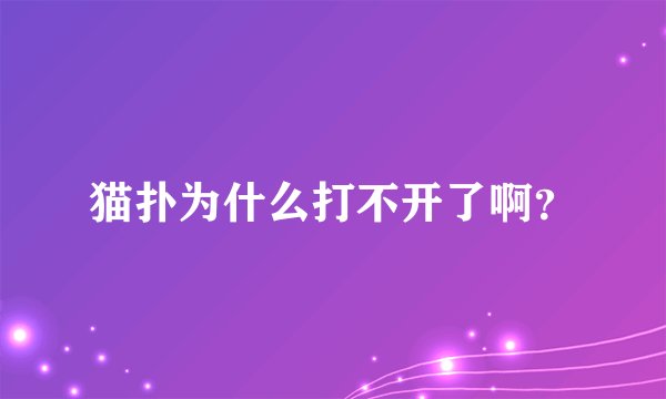 猫扑为什么打不开了啊?