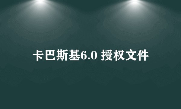 卡巴斯基6.0 授权文件