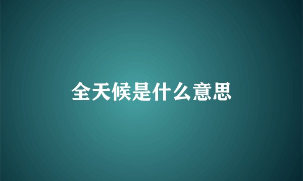 全天候是什么意思