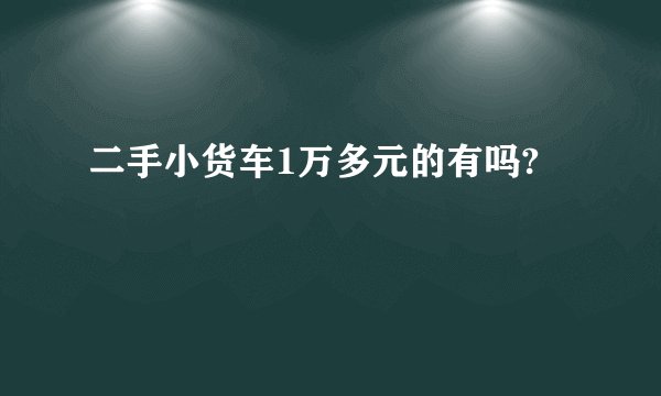 二手小货车1万多元的有吗?
